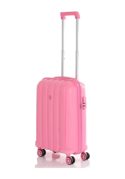 Mçs Bavul Büyük Ve Kabin 2li Set Kırılmaz Silikon Valiz V305 Pembe