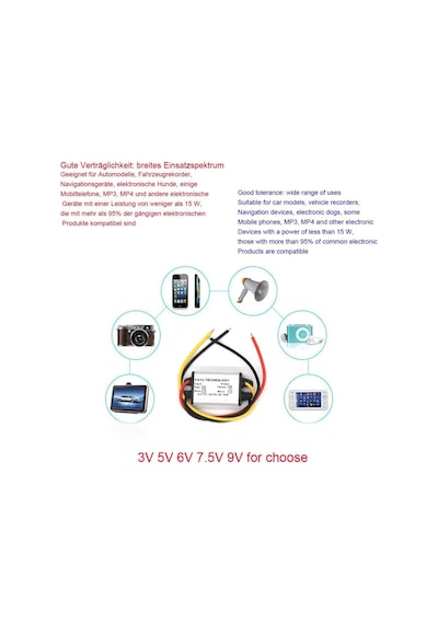12 V İla 5 V12 V İla 3 V5 V6 V7.5 V9 V Otomatik Akım Dönüştürücü Dc Aşağı Modül 12 V 5 V 3 A Dc/dc Buck Dönüştürücü Modül