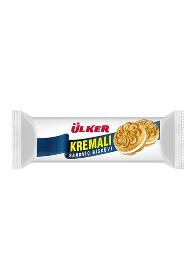 Ülker Kremalı Sandviç Bisküvi 24x61g Sade - Pratik Atıştırmalık 2'li Ekonomik Paket - 2 Adet Tarı