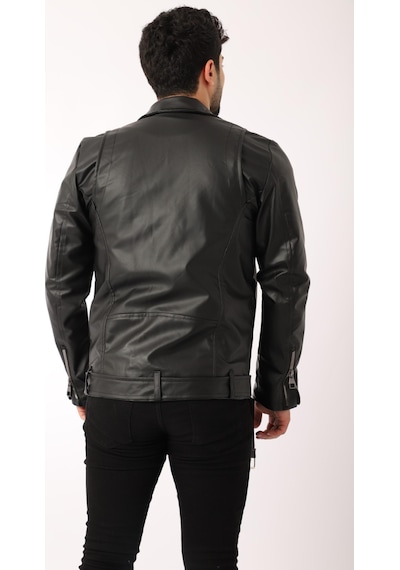 Stilkombin Stil Kombin Kuzey Beli Kemerli Suni Deri Ceket Bl 1261(553208203)