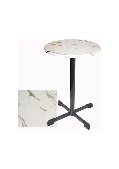 Bistro Masa Halley - Werzalit, Wermodin Ve Allzalit Tabla 70 Cm Çap - Afyon Mermer Çok Renkli