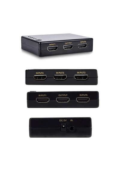 5 Port Hdmi Switch Kumandalı Hdmı Seçici 5 Giriş 1 Çıkış Hdmi Çoğ