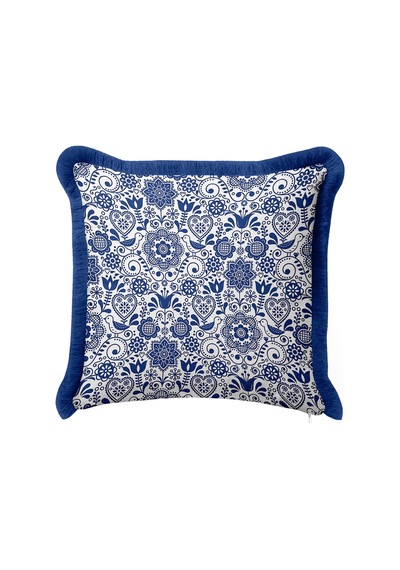 Çini Motifli Floral Art Saçaklı Yastık Kılıfı - Otantik Etnik Mavi Lacivert Püsküllü Kırlent Kılıfı Kadim Düş Mira Çini Motifli Floral Art Saçaklı Yastık Kılıfı - Otantik Etnik Mavi Lacivert Püsküllü Kırlent Kılıfı Kadim Düş Mira