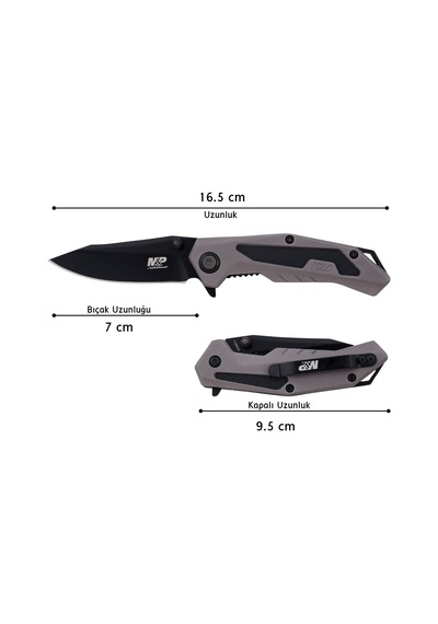 Smith Wesson M&p M2.0 Ultraglıde Tı Aluminum Rubberized Drop Point Kamp Çakı 1100041 Siyah