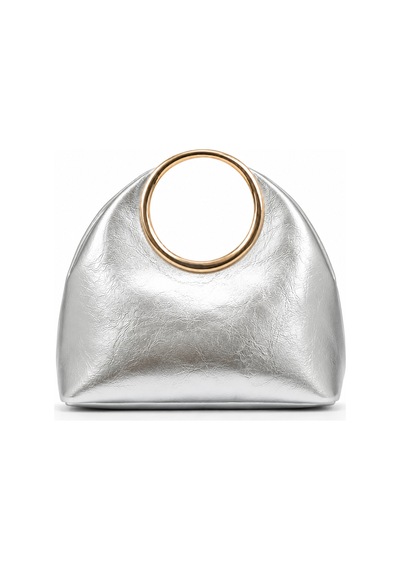 Nura Collection Milano Icon Gold Metal Saplı Kadın El Ve Omuz Çantası Gümüş - 896351481 Gümüş