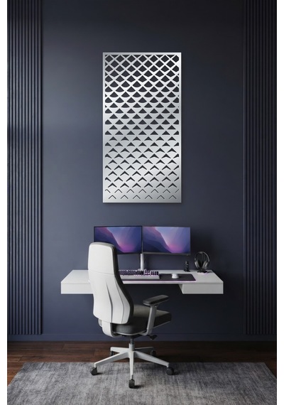 Pul Dekoratif Panel Metal Duvar Tablosu - Duvar Sanatı - Duvar Dekoru - Gümüş