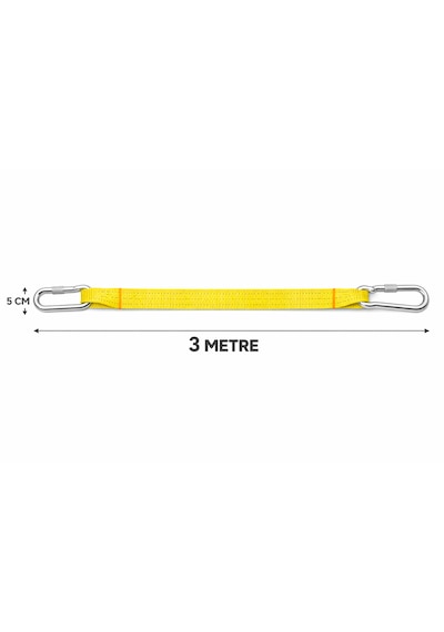 Mdstech 3 Metre 3 Ton Araç Çeki Halatı Zincir Kilitli Dayanıklı Çekme Halatı