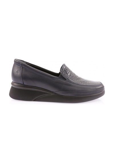 Dgn 3601 Kadin Kalin Taban Comfort Ayakkabi Lacivert Kroko