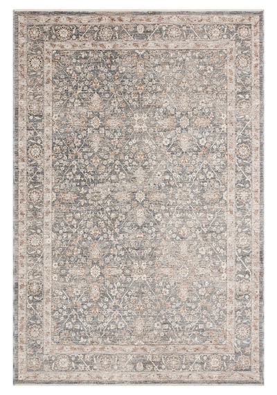 Sahra Collection Modern Vintage Desenli Eskitme Dokuma Yumuşak Salon Halısı Lacivert - Bej