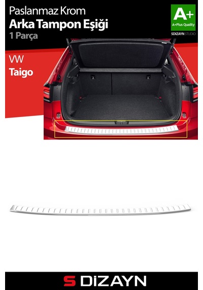 S-dizayn Vw Taigo Krom Arka Tampon Eşiği 2020 Üzeri A+ Kalite