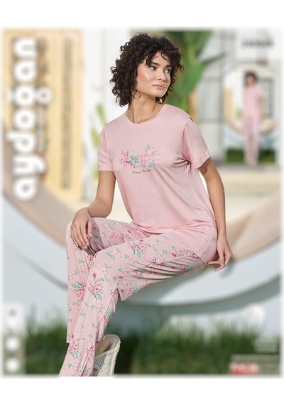 Aydoğan Kadın Pudra Viskon Kısa Kollu Pijama Takımı 240949 Pudra