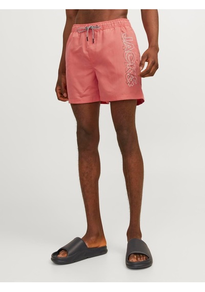 Jack & Jones Jpstfıjı Logo Erkek Hot Coral Deniz Şortu 12253118 Çok Renkli