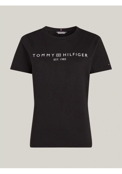 Tommy Hilfiger Reg Corp Logo C-nk Ss Kadın Siyah Badi Ww0ww40276bds Siyah