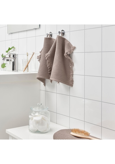 Ikea Evallasan El Ve Yüz Havlusu 30 X 30 Cm Açık Gri - Kahverengi Çok Renkli