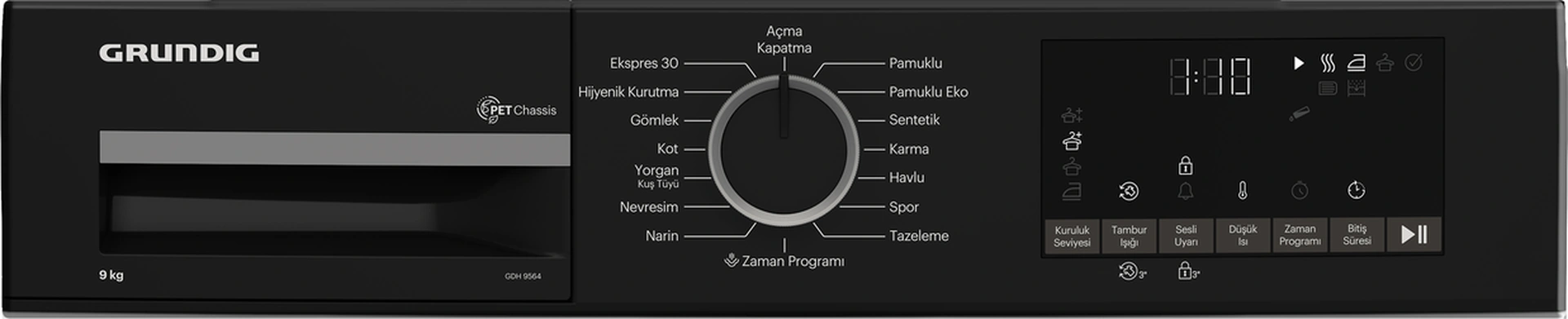Grundig GDH 9564 9 KG Isı Pompalı Kurutma Makinesi Beyaz