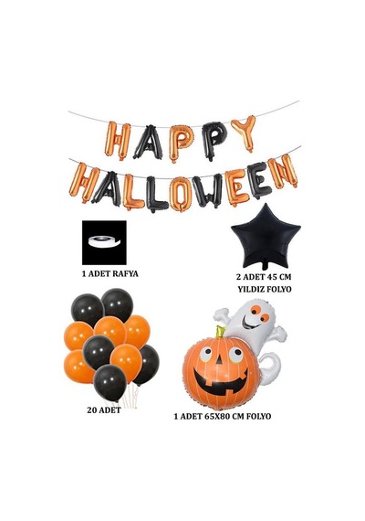 Halloween Cadılar Bayramı Temalı Balkabağı Parti Konsept Set 2