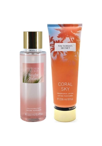 Victoria's Secret Bright Palm & Coral Sky Vücut Losyonu Ve Spreyi 2'li Set
