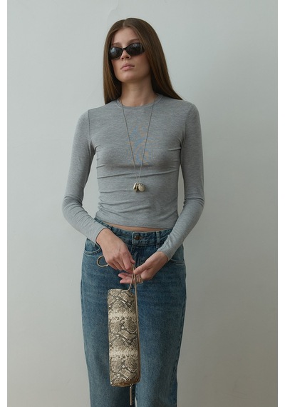Suud Collection Gri Kate Slim Tişört