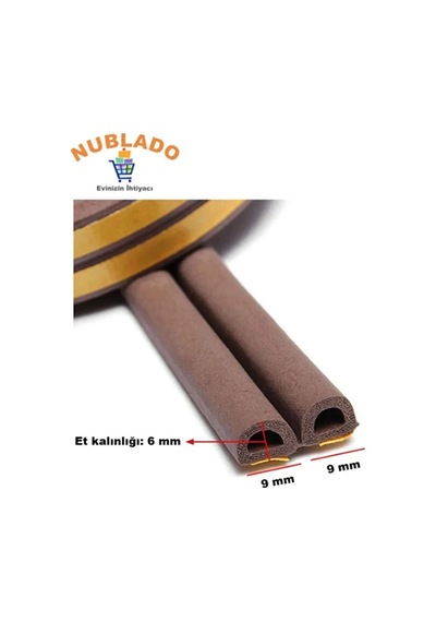 Yapışkanlı 2,5x2 5 Metre Kahverengi Kapı Pencere Bandı Fitili Soğuk Izolasyon Kauçuk Bantları 5 M