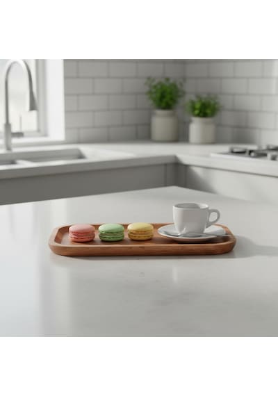 Doğal Akasya Ağacından Sunum Tabağı, Akasya Meze Tabağı, Peynir Sunum Tabağı, Salata Tabağı 25cm 14cm 1.5cm Çok Renkli