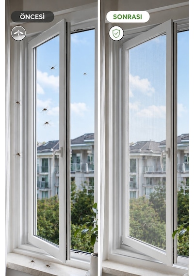 Pencere Sinekliği Tülü 130x150 Cm Kendinden Yapışkanlı Sineklik Perde