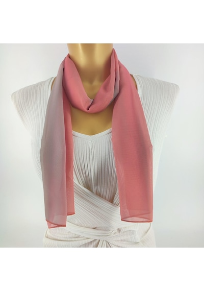 Tedz Collection Paredora Soft Pembe Gri Uzun Fular Çok Renkli