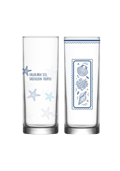 Lav Suma Marine Desen Rakı Bardağı 200 Ml Tekli 3 Adet Çok Renkli