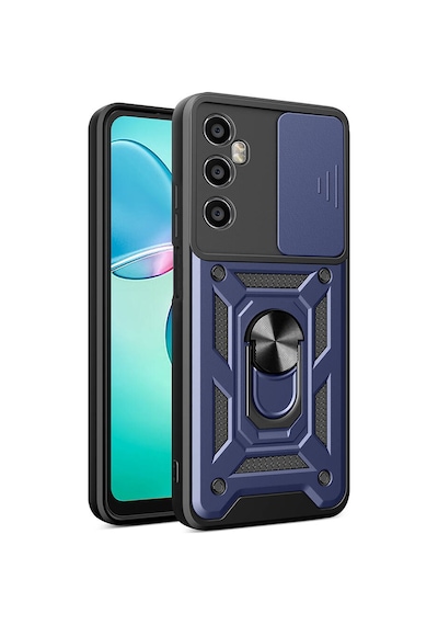 Zore Realme C65 4g Kılıf Magnetik Standlı Kamera Korumalı Ogaa Sürgülü Vega Kapak - Siyah