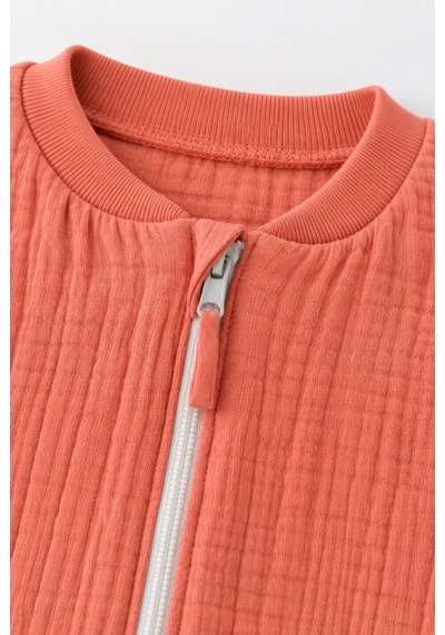 Babyhola Çocuk Uyku Tulumu Dört Mevsim 1-8 Yaş Unisex Uzun Kollu 1 Tog %100 Pamuk Müslin 2706 Somon