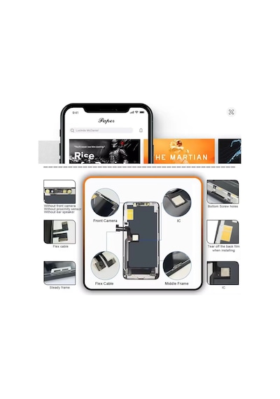 Apple iPhone Uyumlu 11 Pro Max A Kalite Ön Lcd Ekran Dokunmatik Sıvı Bandı Kırılmaz Tamir Seti Set