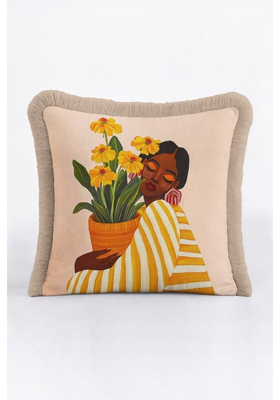Boho Çiçekli Kadın Figürlü Saçaklı Yastık Kılıfı-sanatsal Floral Pudra Vizon Püsküllü Kırlent Kılıfı Kadim Lagün Saten Boho Çiçekli Kadın Figürlü Saçaklı Yastık Kılıfı-sanatsal Floral Pudra Vizon Püsküllü Kırlent Kılıfı Kadim Lagün Saten