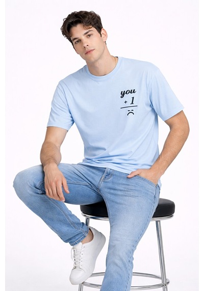 Sevgili Kombini You I Yazılı Çift Tişört Oversize Unisex Partner Kombin Seti Mavi