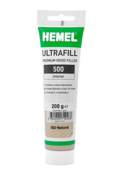 Hemel Ultrafill Premium İç Mekan Ahşap Tamir Macunu Su Bazlı Naturel Krem 200 Gr