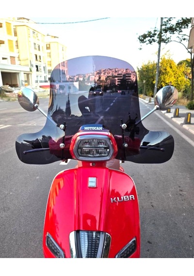 Motocam Küba Grace 50 Ön Cam 2023-2026 Model 37cm Siyah Renkli Elcikli Aparatsız