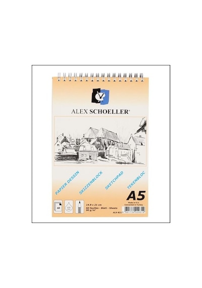Alex Eskiz Blok A5 90 G Spiralli Dikişli 60 Yaprak Alx-821