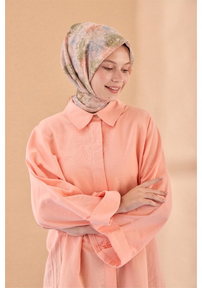 Silk Home Soft Eşarp 73095-07 Yavruağzı, Yeşil, Gri, Somon