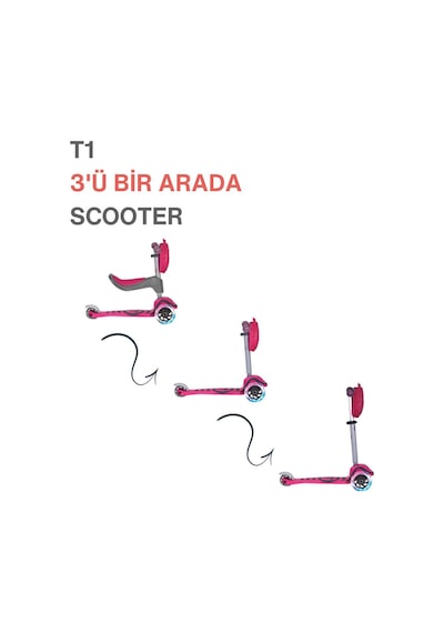 Smartrike T1 3 Ü 1 Arada Oturaklı Ve Çantalı Çocuk Scooterı 15 Ay - 5 Yaş 92981 Pembe