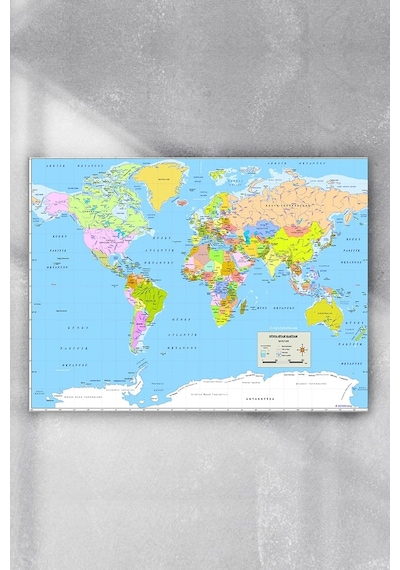 Pster4144 Dünya Haritası Eğitim Posteri 2 30x40cm Diğer