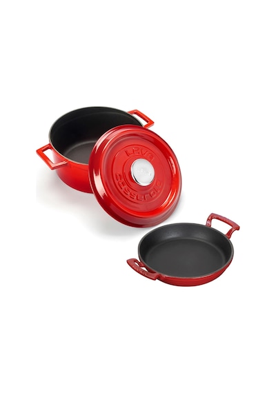 Lava Yuvarlak Döküm 24cm Trendy Serisi Tencere & Döküm 20cm Sahan Set - Şef Standartlarında Premium Set Çok Renkli