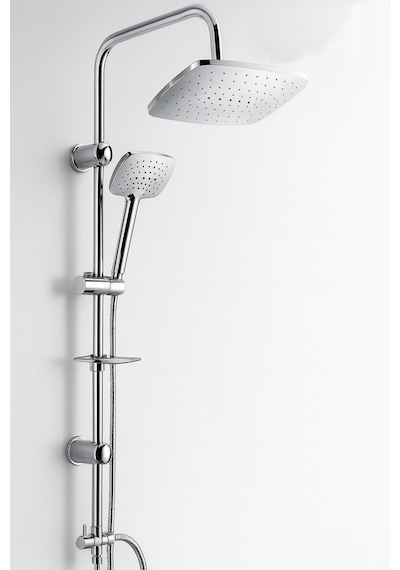 3 Lü Banyo Seti Robot Duş Seti + Kare Lavabo Bataryası + Kare Banyo Bataryası %100 Pirinç krom