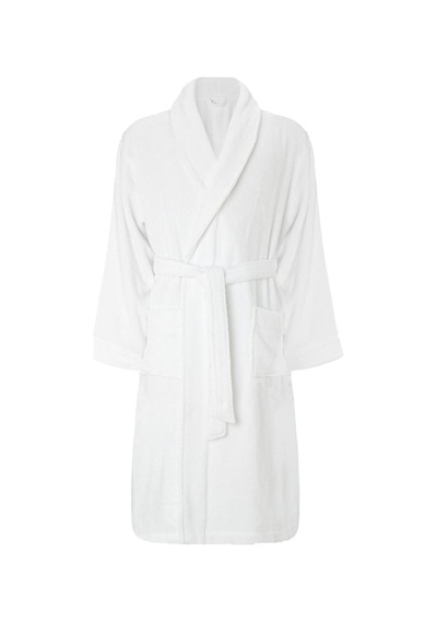 Şalyaka Bornoz Beyaz %100 Pamuk Unisex Spa Için Ideal Kadın/erkek Beyaz