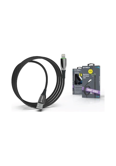 Syrox C134al Metal Ledli 2.4a Lightning Şarj & Data Kablosu