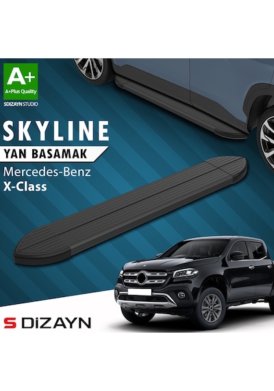 S-dizayn Mercedes X-class Skyline Siyah Yan Basamak 203 Cm 2018-2020 A+ Kalite