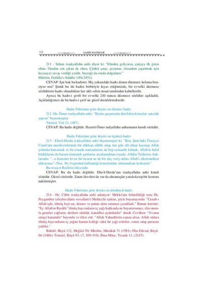 Asr-ı Saadet Hadis Diye Bilinenlerden Ayıklanmış Sahih Hadisler