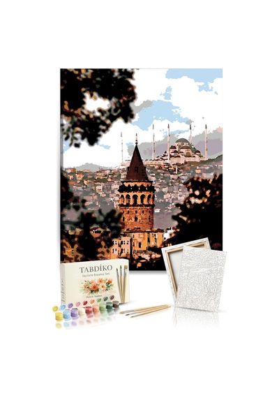 Sayılarla Boyama Seti 40 X 50 Cm Tuval Şasesine Gerili İstanbul Güzelleri