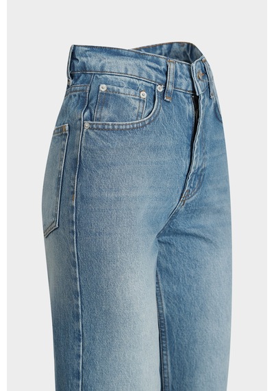 Açelyaokcu High Waist Straight Leg Blue Jean Mavi