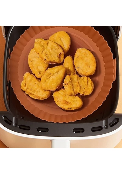 Go İthalat Renkli Isıya Dayanıklı Yıkanılabilir Silikon Fırın Ve Airfryer Yuvarlak Model Pişirme Mat