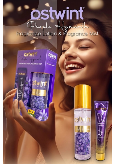 Ostwint Purple Hyacinth Vücut Spreyi 200ml & Vücut Kremi 50ml Set - Mor Sümbül Ve Çiçeksi Parfüm Kok