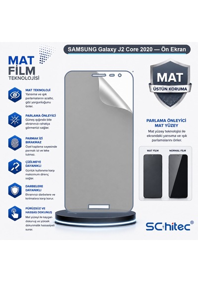 Samsung Galaxy J2 Core 2020 Uyumlu Ön Yüzey Mat Hidrojel Ekran Koruyucu 35050853