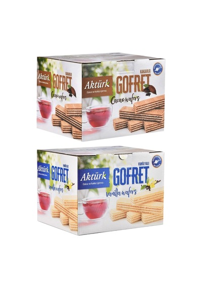 Aktürk Gofret Kakaolu Ve Vanilyalı 800 Gr 2 Li Paket